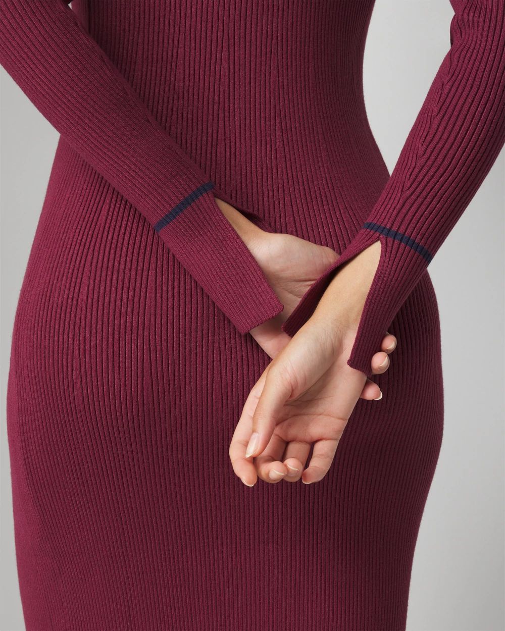 Long Sleeve Colorblocked Sweater Dress | White House Black